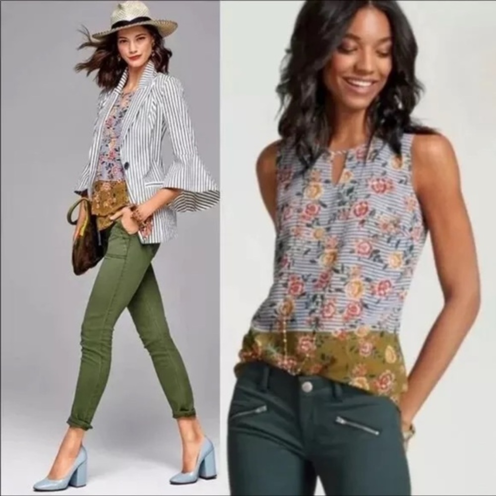CAbi Floral Penelope‎ Sleeveless Tie Back Top